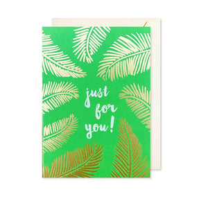 Gold Palms Just For You Enclosure Card