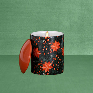 Poinsettia Ceramic Candle