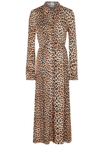 The Twilight Leopard Satin Midi Dress