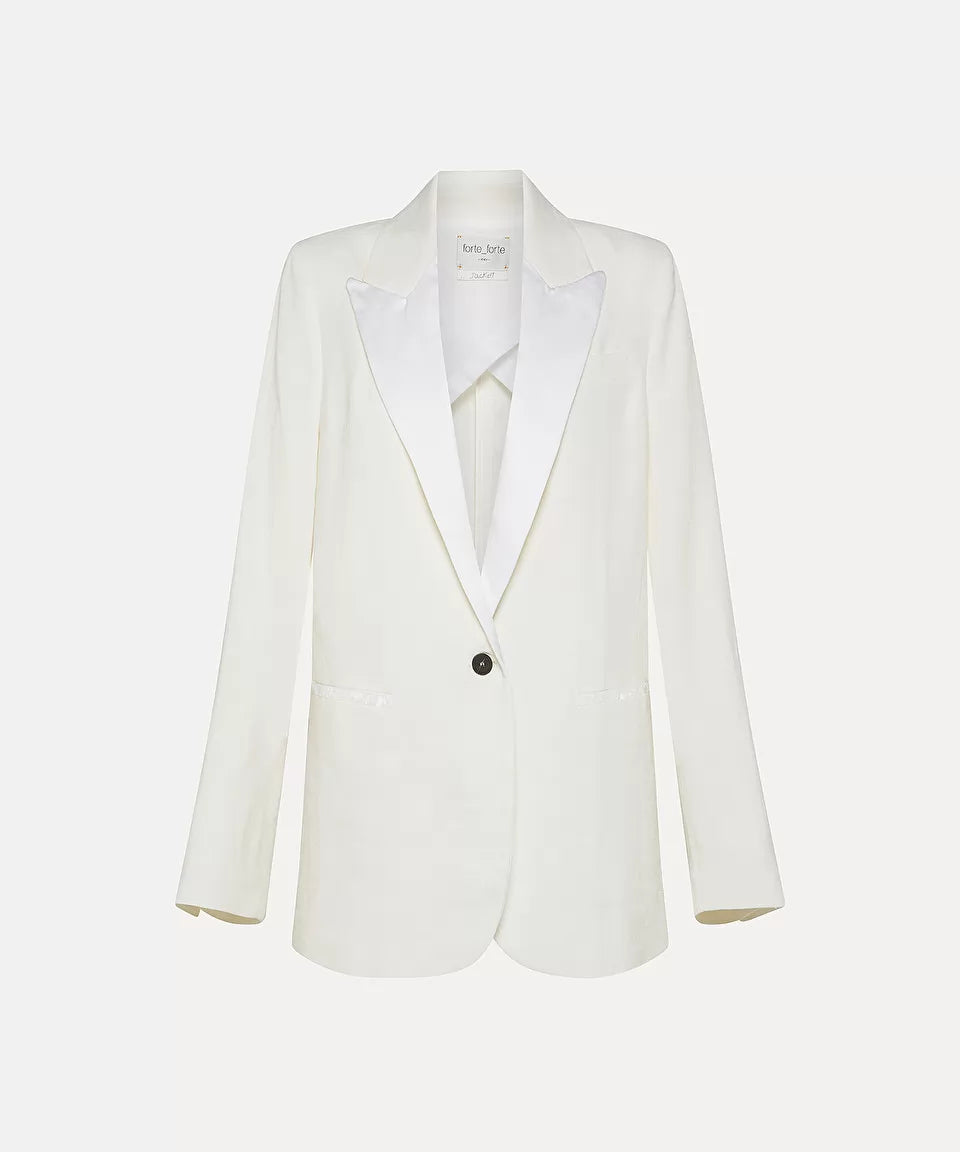 Linen Herringbone Tuxedo Jacket