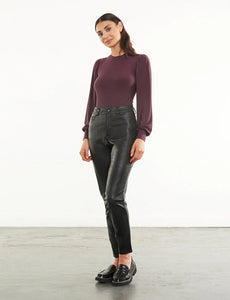 Faux Leather 5-Pocket Pant