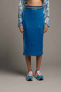 Liza Skirt- Blue Sequin