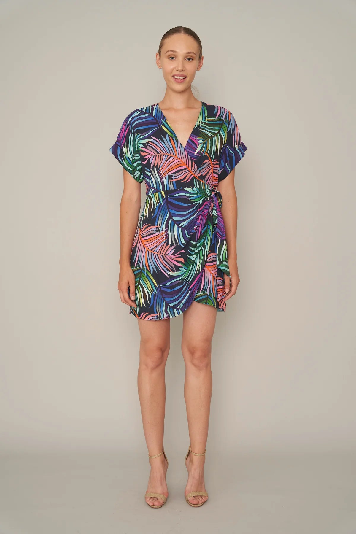 Rainbow wrap dress sales