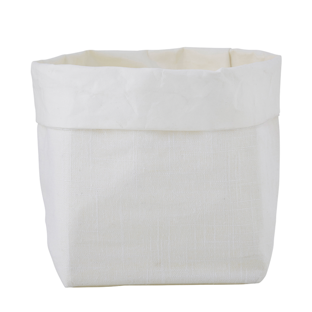 Washable Paper Holder in White Linen
