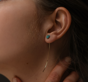 Turquoise Half Moon 14K Gold Filled Earrings