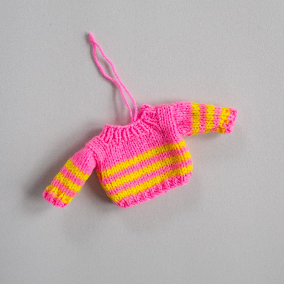 Neon Pink Holiday Knits, Ornament
