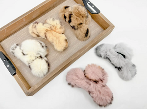 Faux Fur Hair Claw - For Thin and Thick Hair