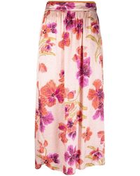 Orchid Satin Pencil Skirt